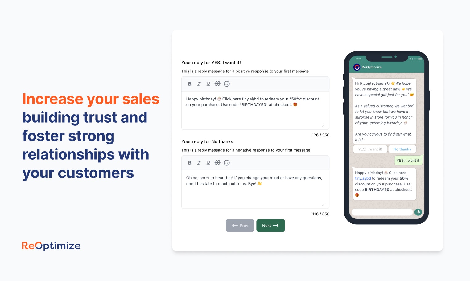Mídia 2 de Re outimize - A plataforma de marketing do WhatsApp tudo em um para o seu negócio