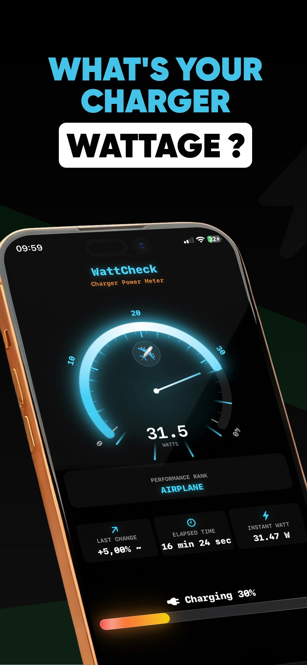 Your charger is real wattage, iOS App gallery image