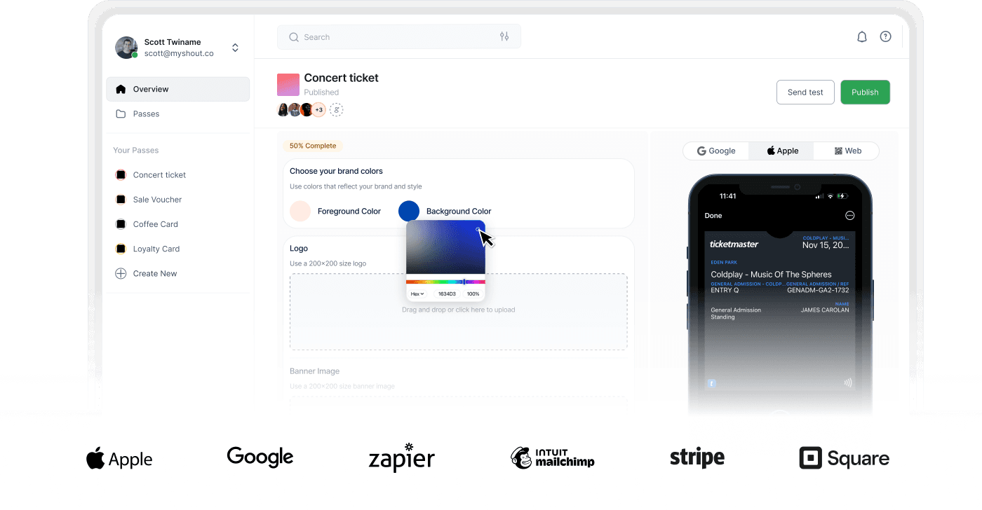 맞다 - 사용자 정의 가능한 Apple 및 Google Wallet은 귀하의 브랜드를 통과합니다 미디어 1