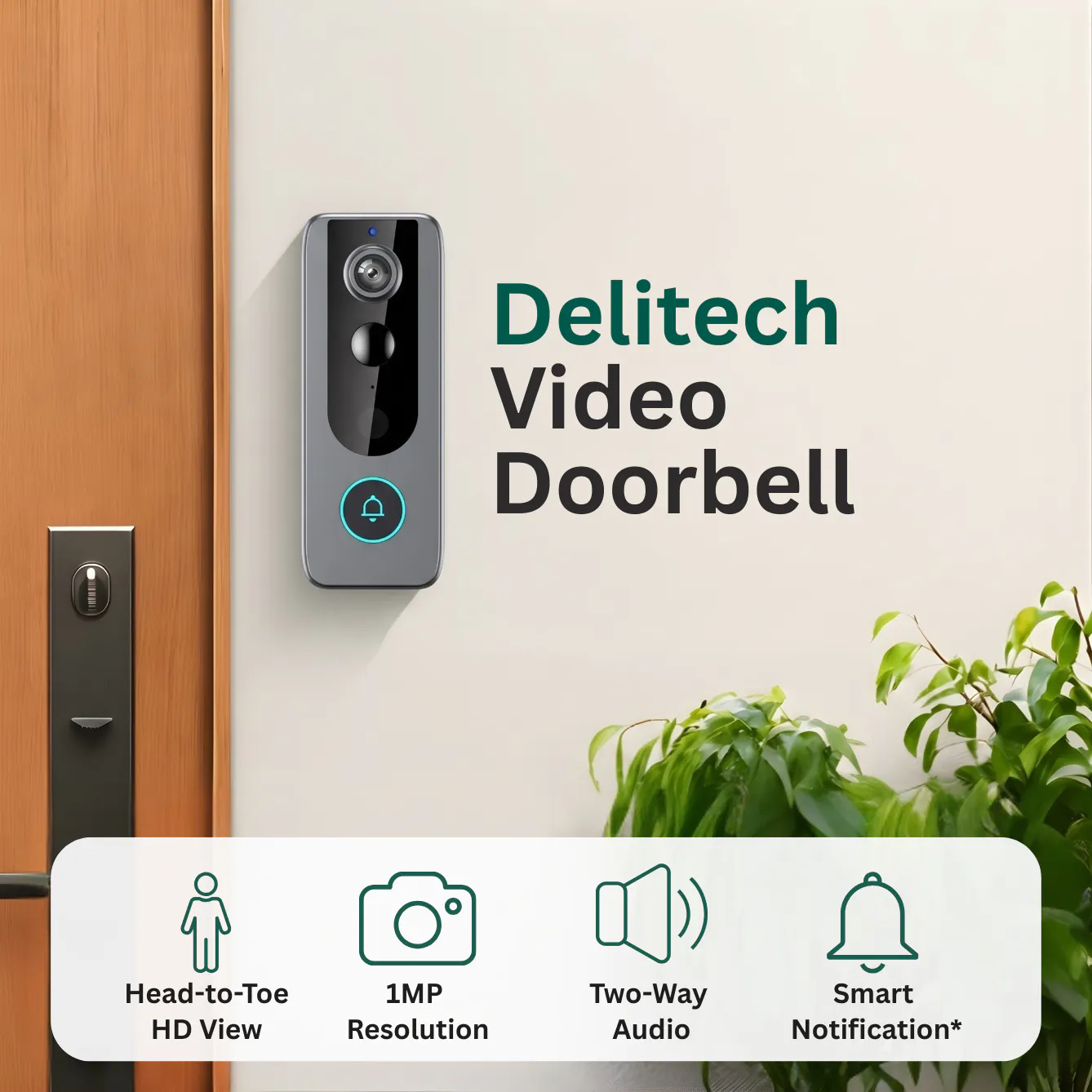 Delitech Video Doorbell 1MP gallery image