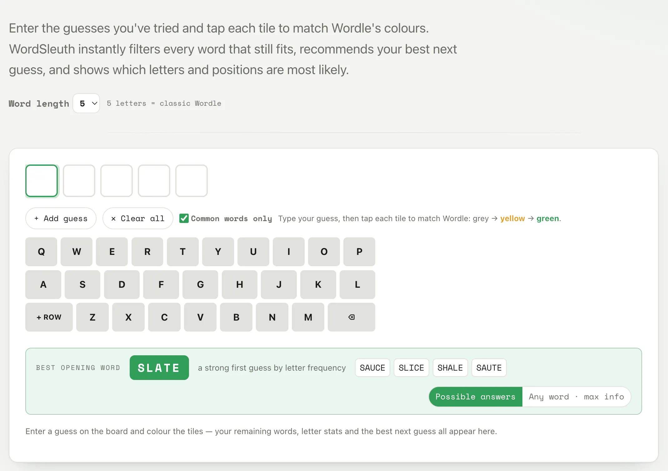 WordSleuth Wordle Solver gallery image