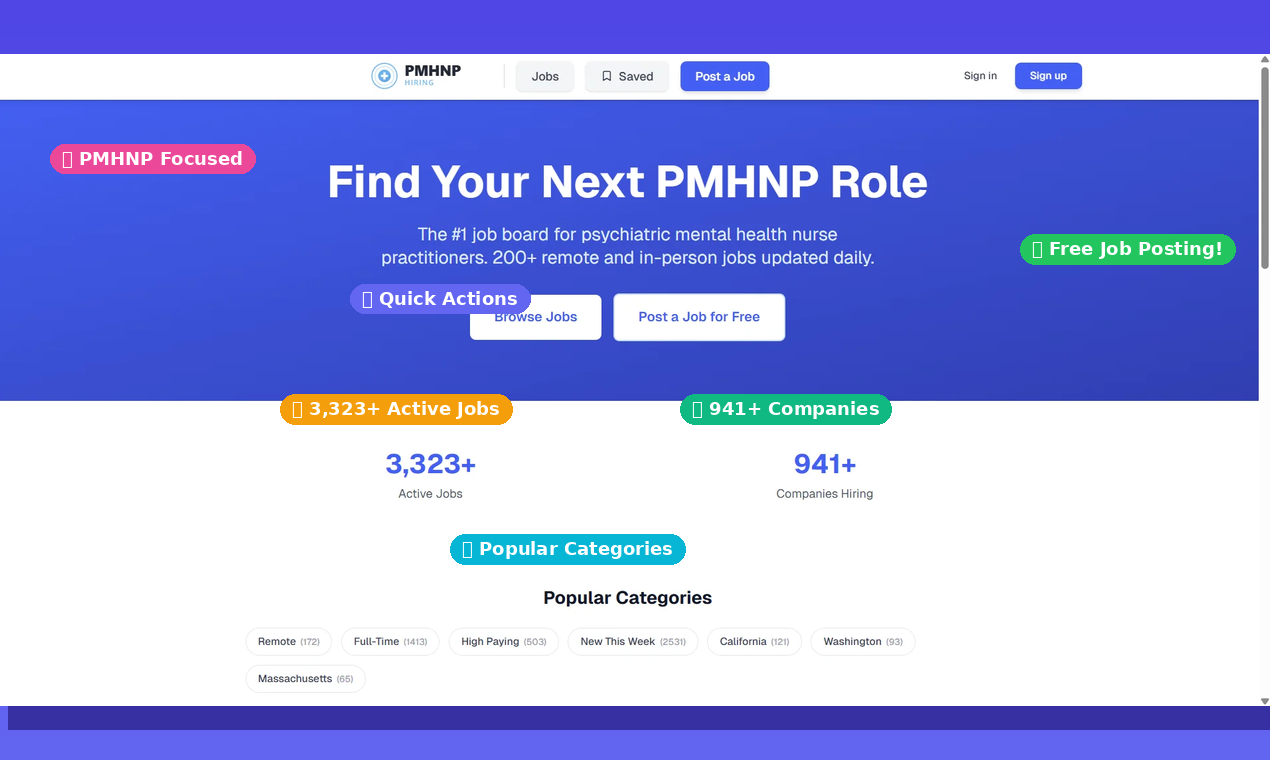 PMHNP Jobs - Screenshot 4 showing product features and functionality