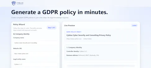 Cyblux GDPR Generator gallery image