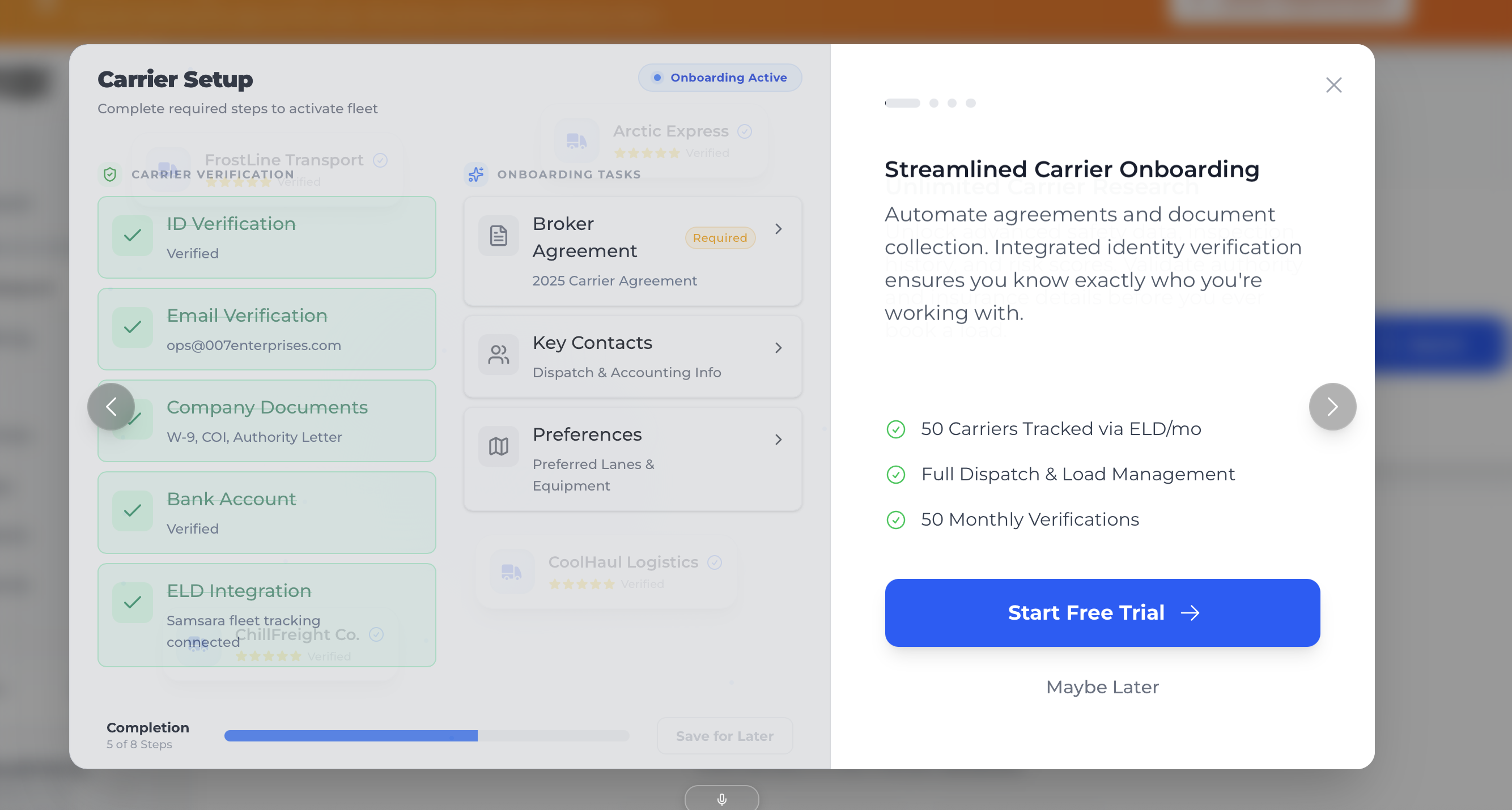 Fenderr Freight Carrier identity, solved - Screenshot 4 showing product features and functionality