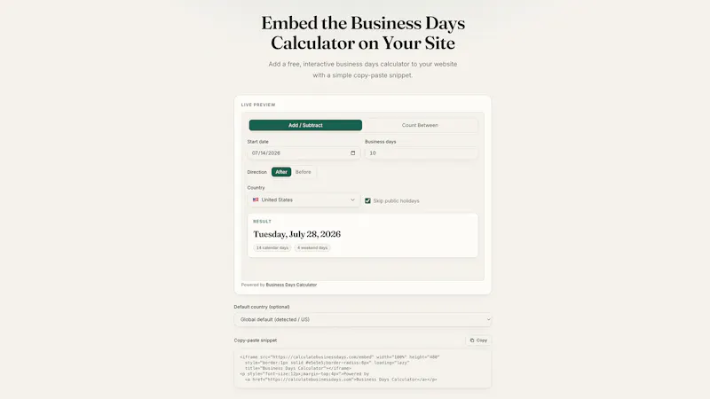 Business Days Calculator screenshot 5
