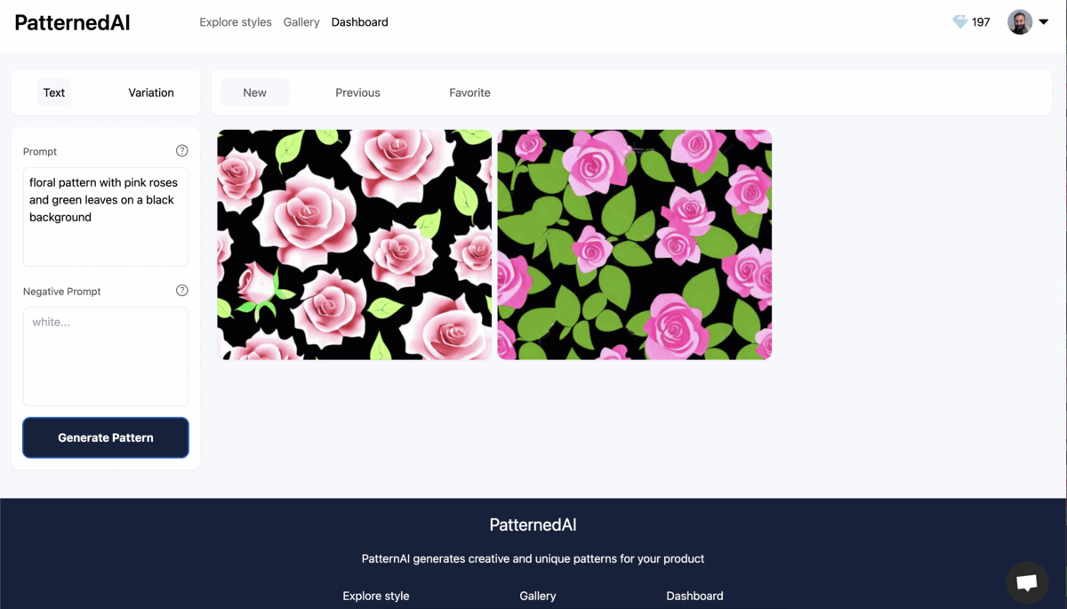 PatternedAI - Seamless Pattern Maker with Artificial Intelligence