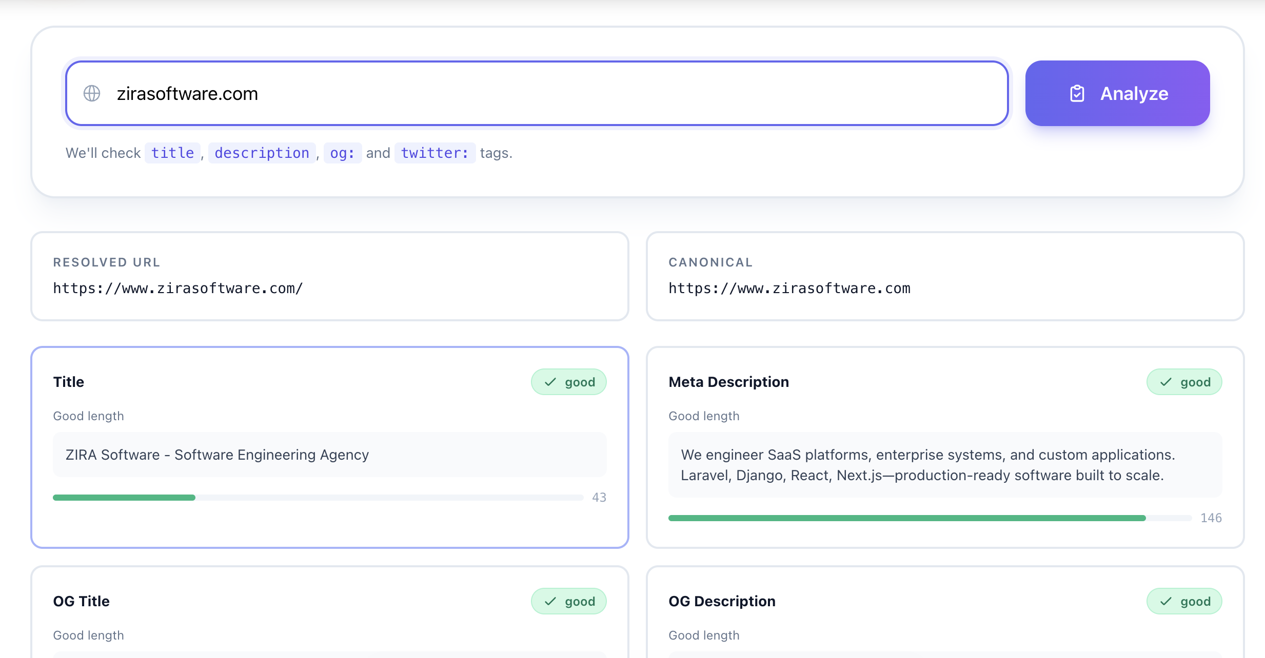 Meta Tag Analyzer gallery image