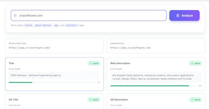 Meta Tag Analyzer gallery image