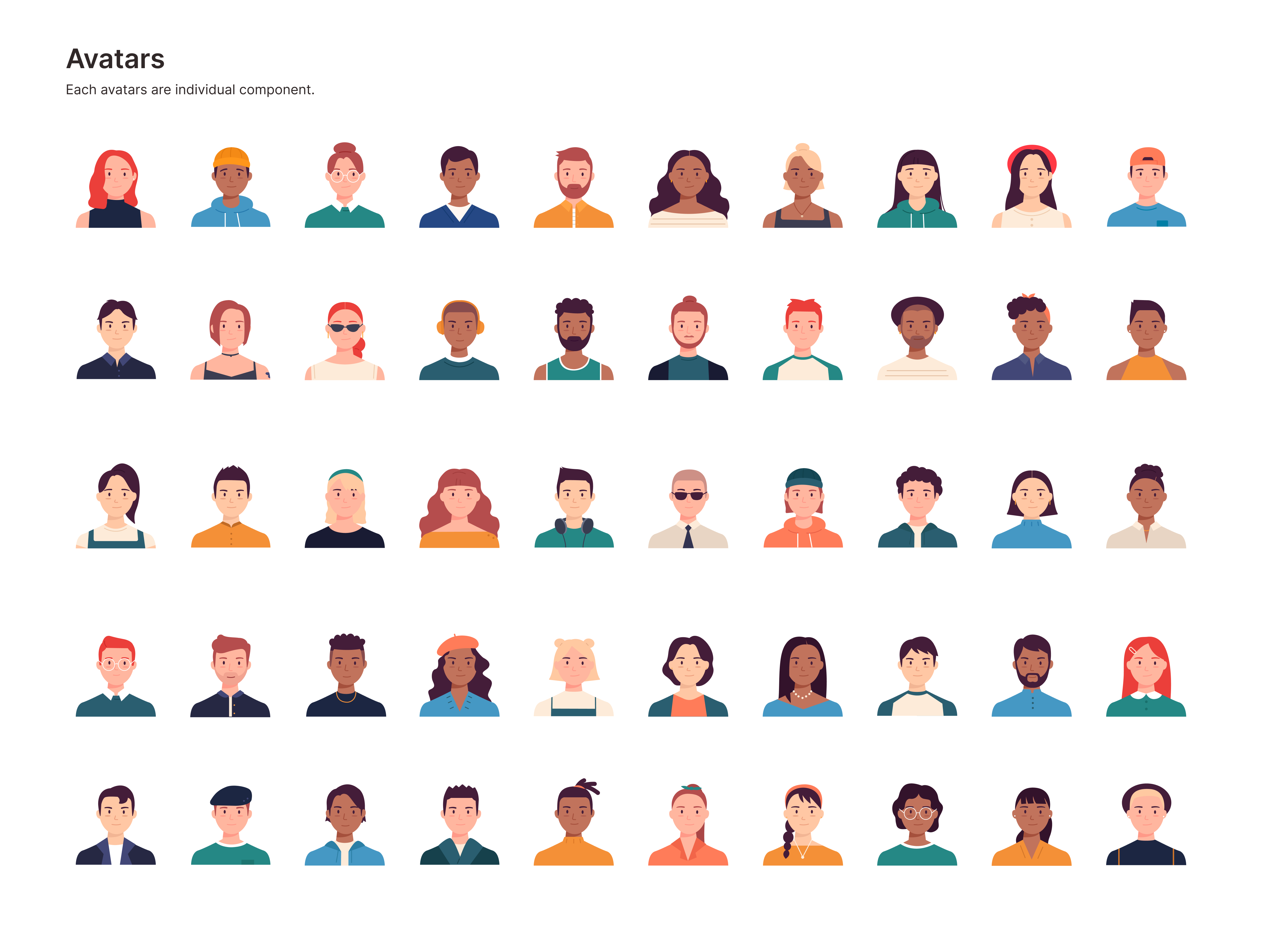 [50 faces] Avatar library gallery image