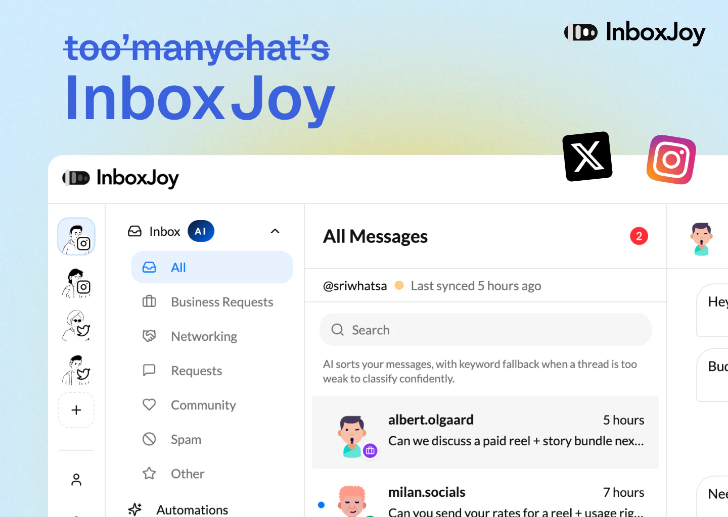InboxJoy - Filter Noise from Social DMs screenshot 3