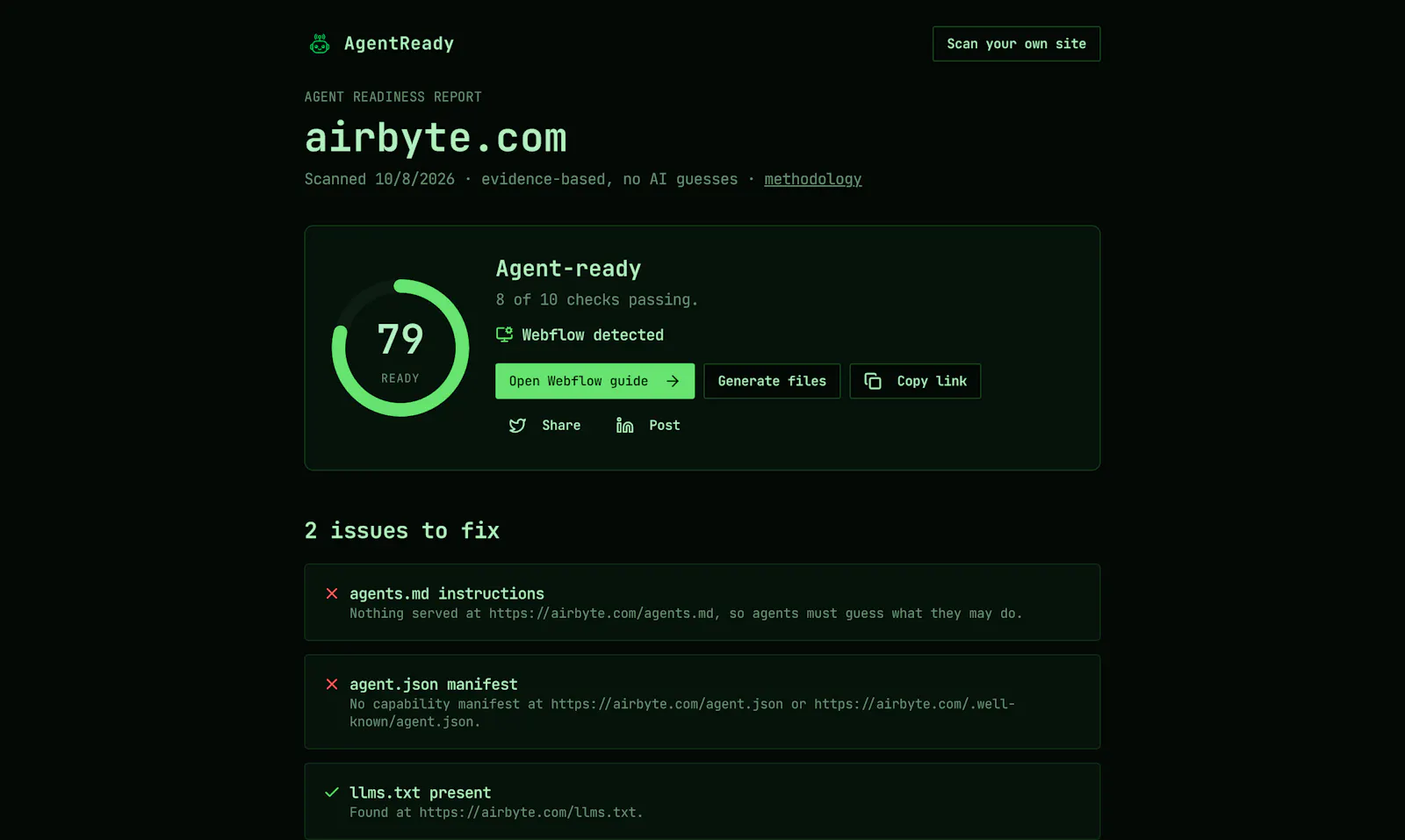 AgentReady screenshot 2