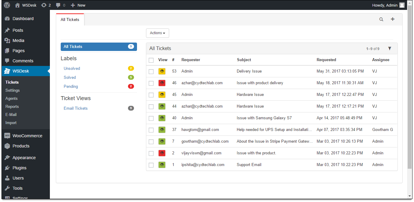 WSDesk - WordPress HelpDesk System gallery image