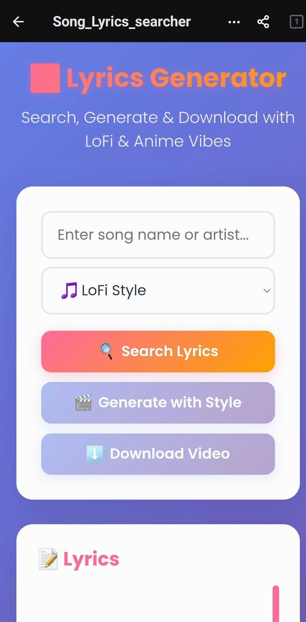 Song lyrics searcher  gallery image