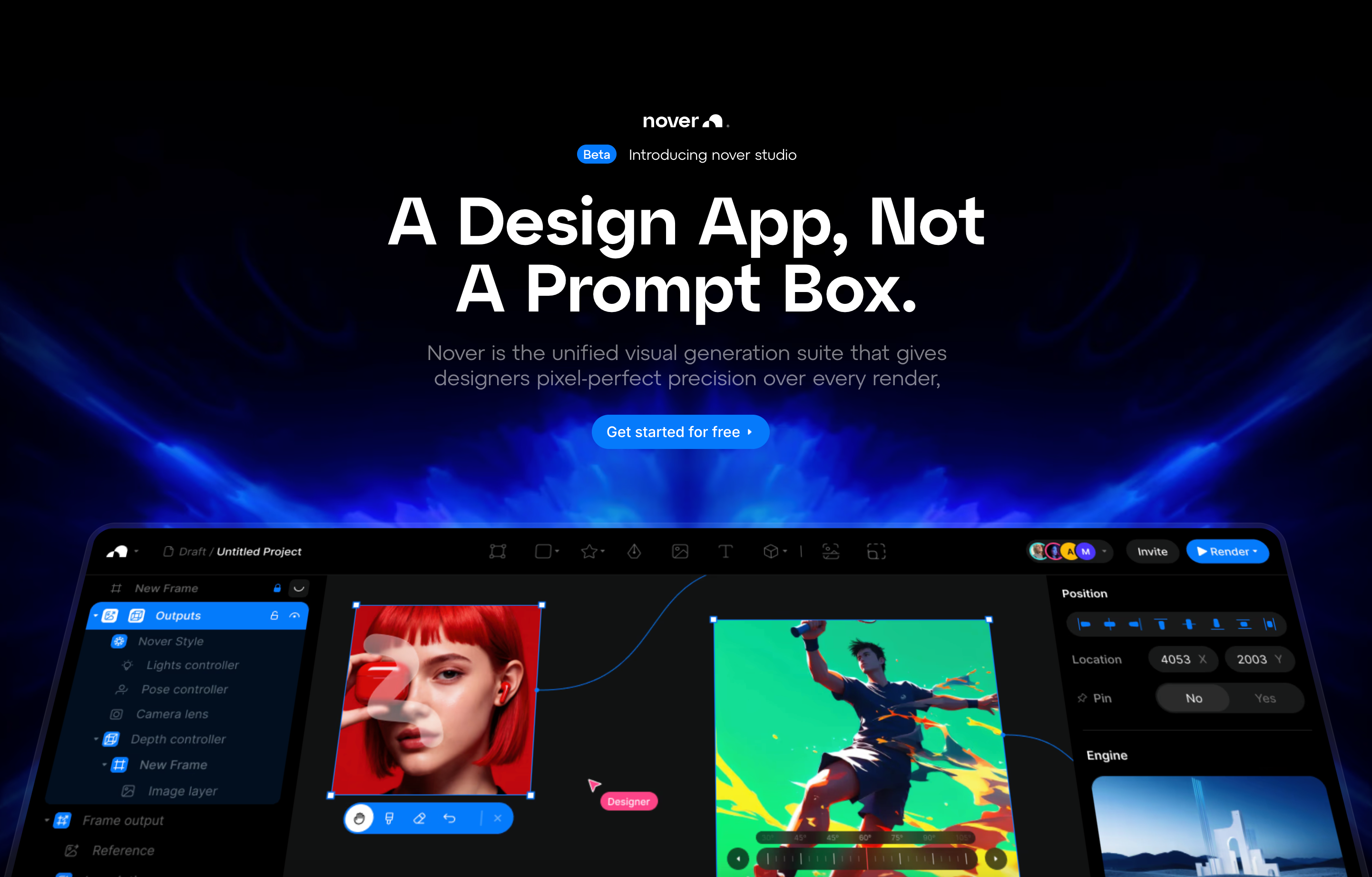 Nover - Main product screenshot demonstrating key features and user interface