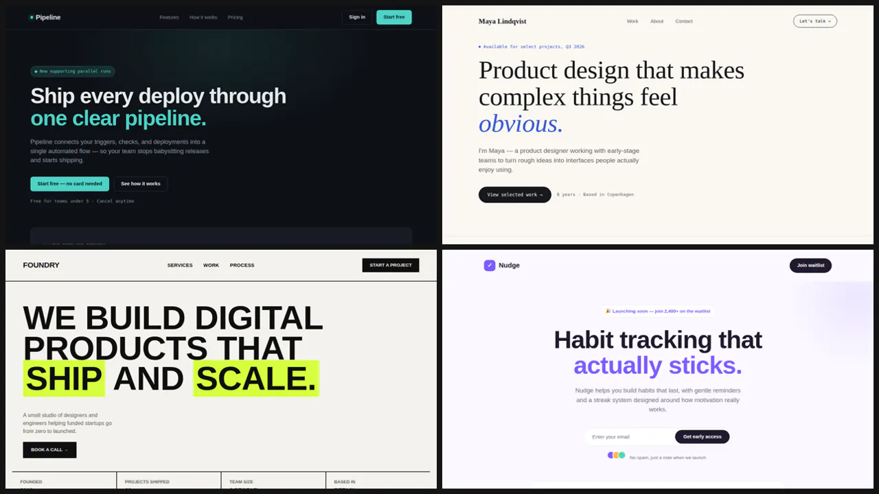 4-in-1 Landing Page Template Pack gallery image