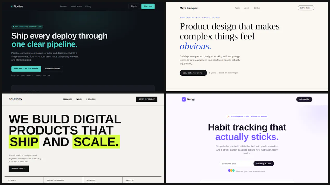 4-in-1 Landing Page Template Pack product