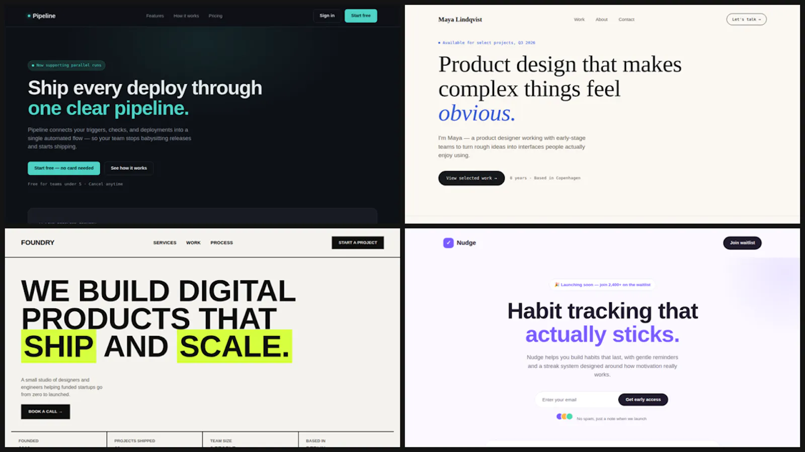 4-in-1 Landing Page Template Pack screenshot 1