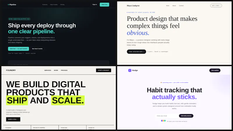 4-in-1 Landing Page Template Pack screenshot 1