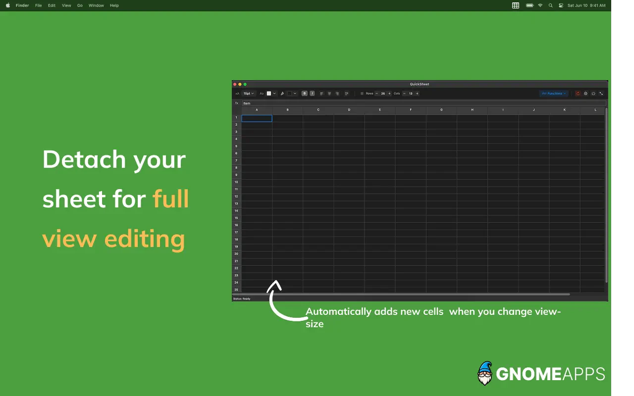 QuickSheet v1.2 screenshot 2