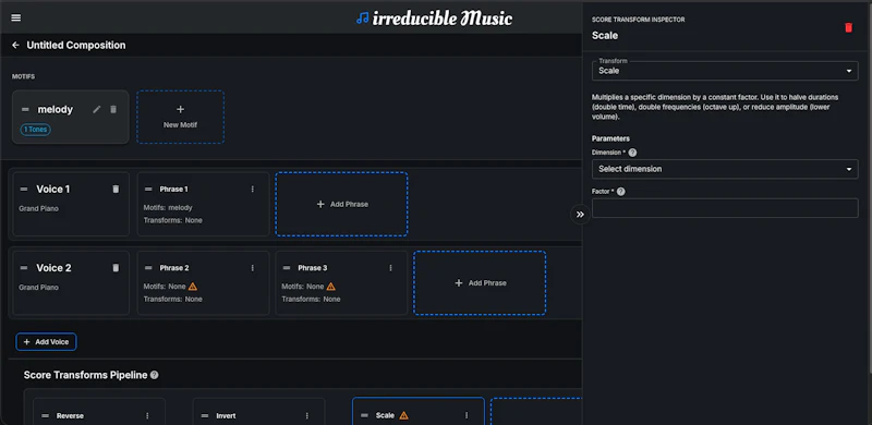 Irreducible Music screenshot 1