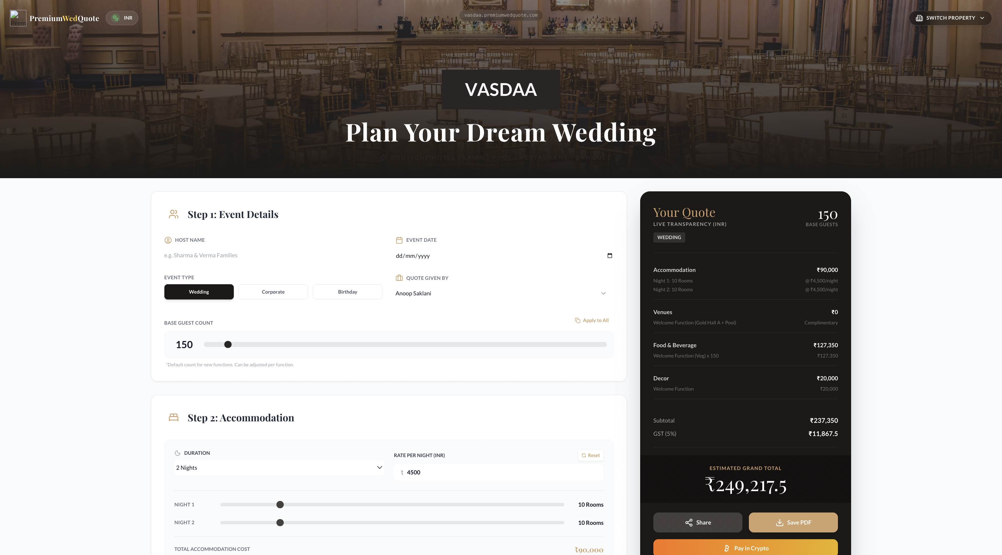 Premium Wedding Quote Builder gallery image