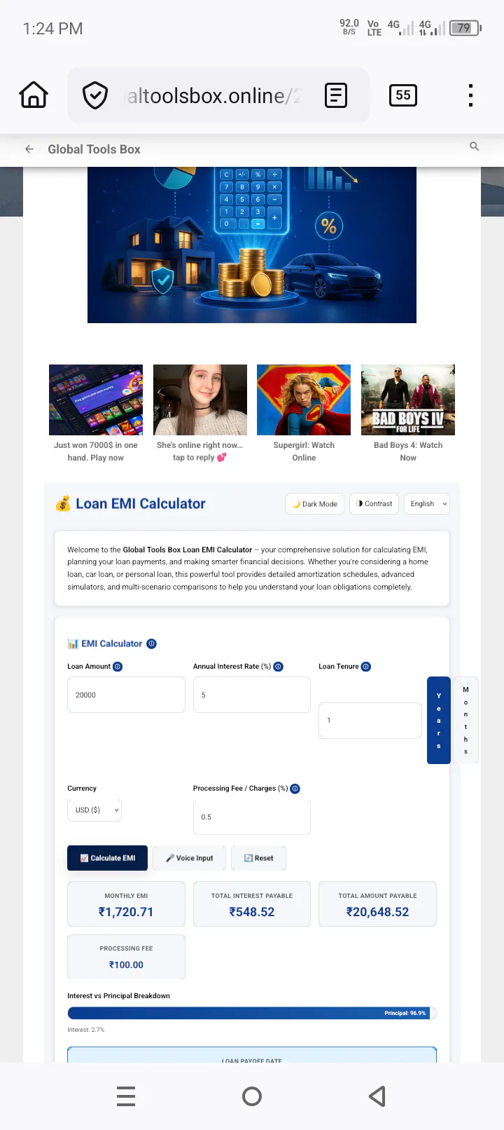 Advance Loan EMI Calculator gallery image