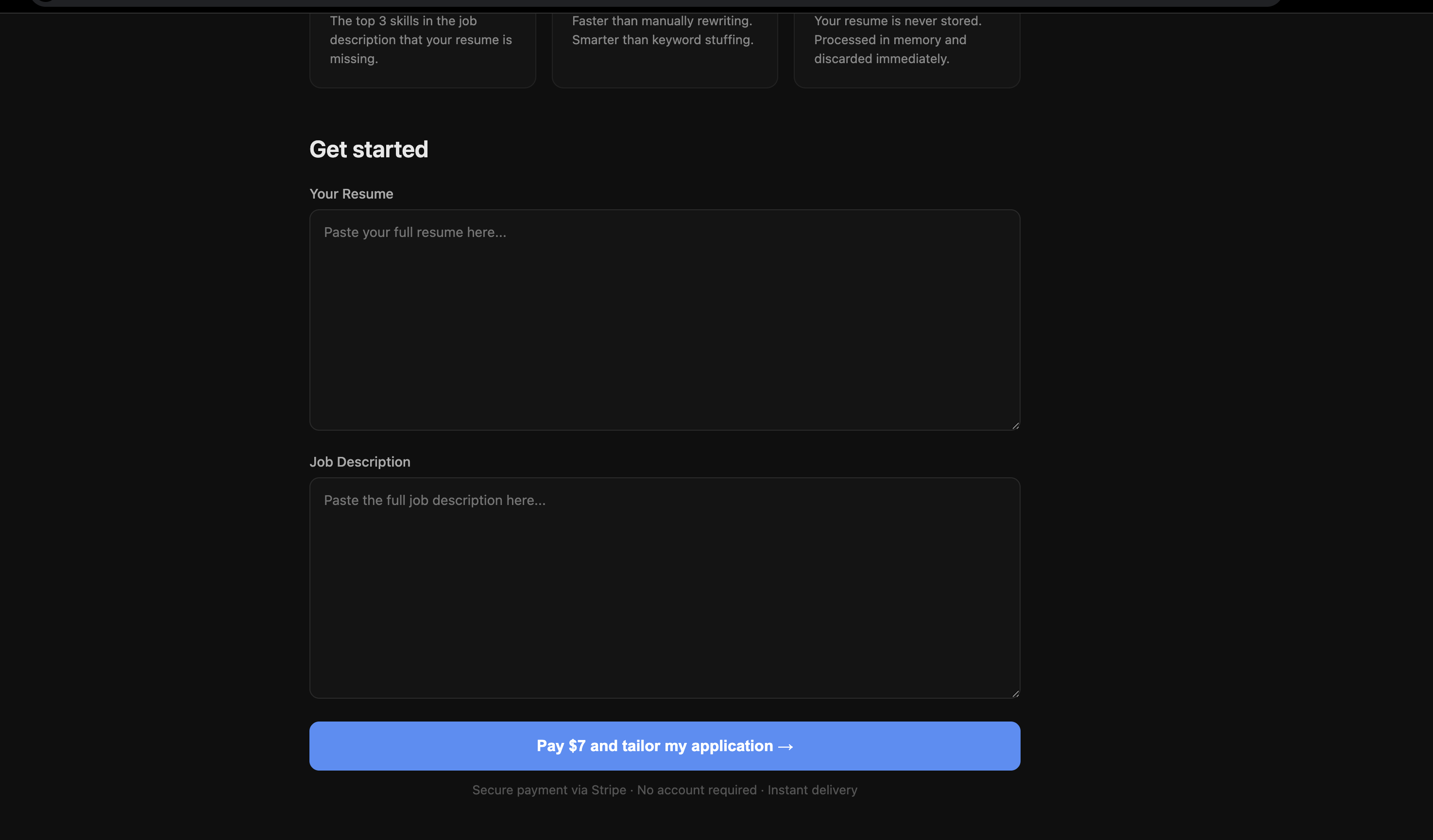 Resume Tailor - Screenshot 2 showing product features and functionality