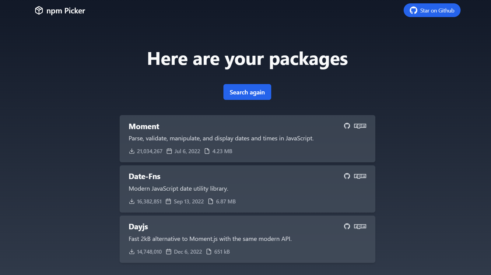 Média Finder de package NPM - Trouvez les meilleurs packages NPM pour votre projet avec l'IA 2