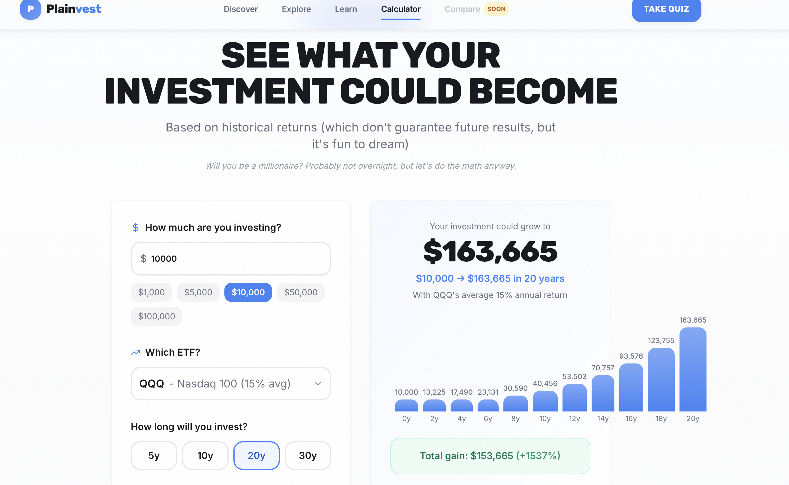 PlainVest - Screenshot 2 showing product features and functionality