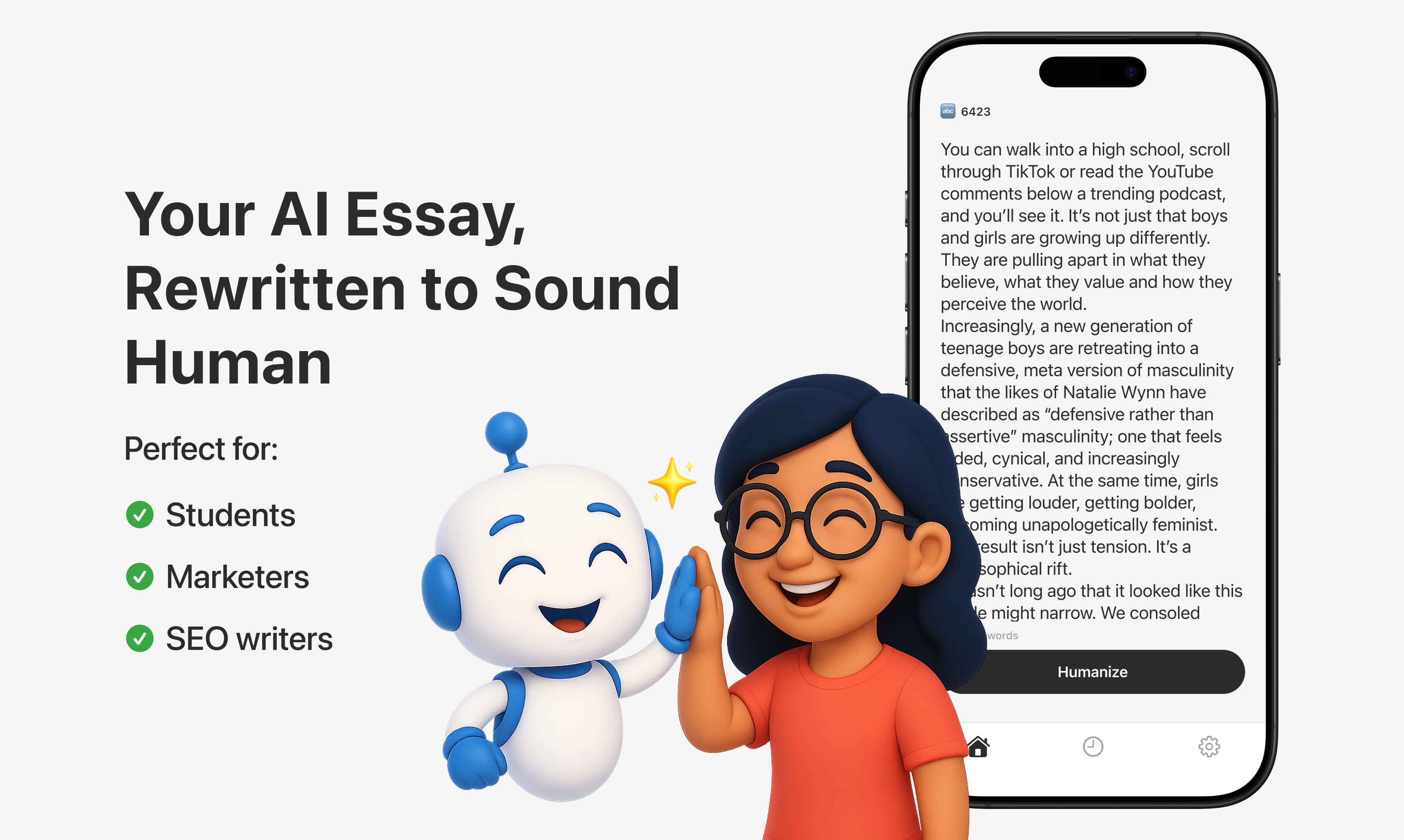 Zeroai - ทำให้เนื้อหา AI ฟังดูเป็นมนุษย์และผ่านเครื่องตรวจจับ AI ที่สำคัญทั้งหมด media 5