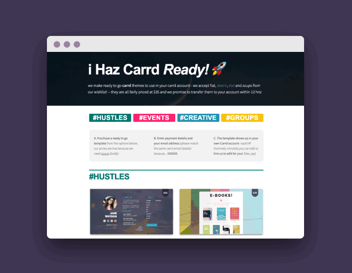 ihaz carrds themes