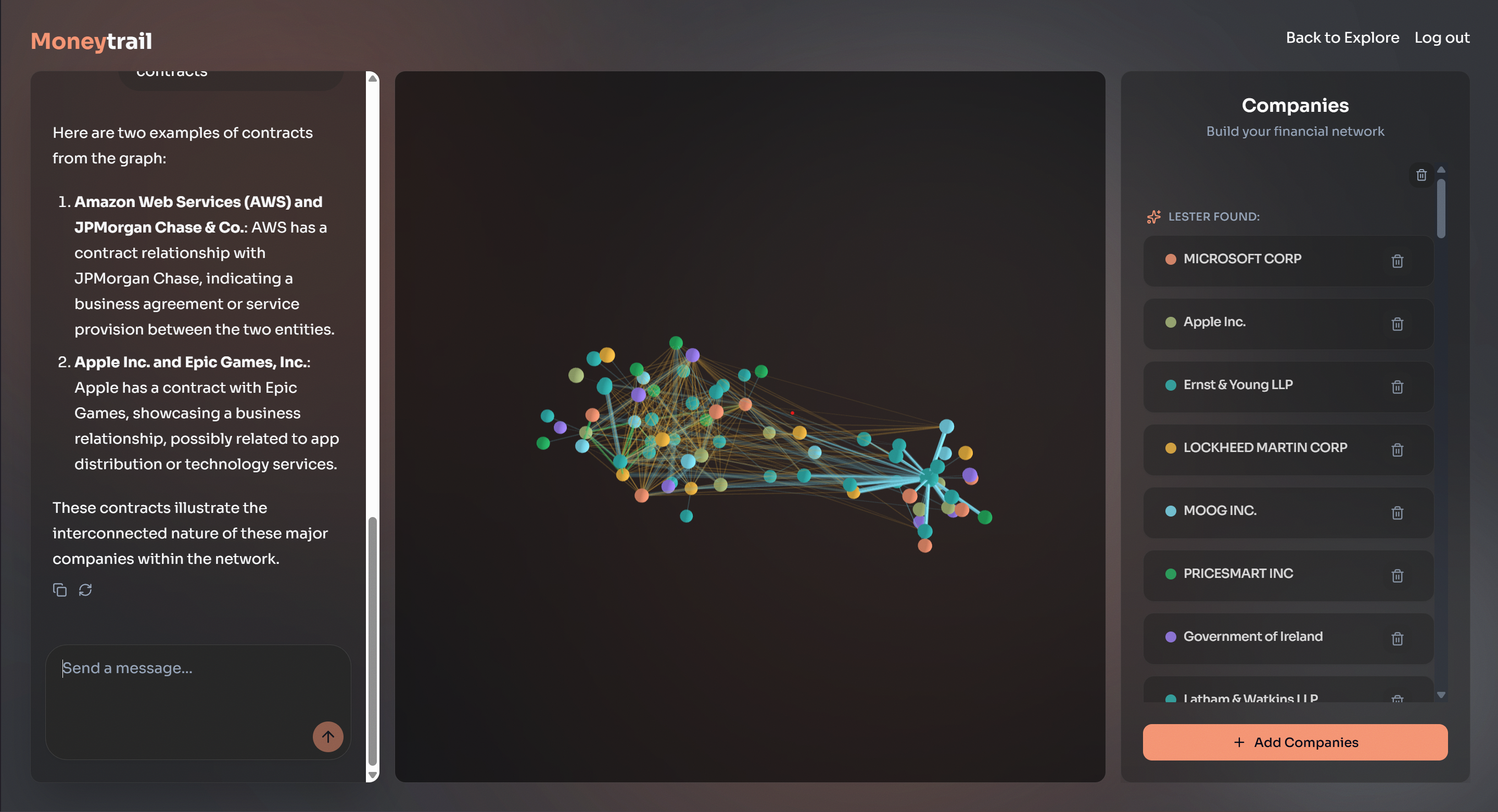 MoneyTrail.AI - Screenshot 2 showing product features and functionality