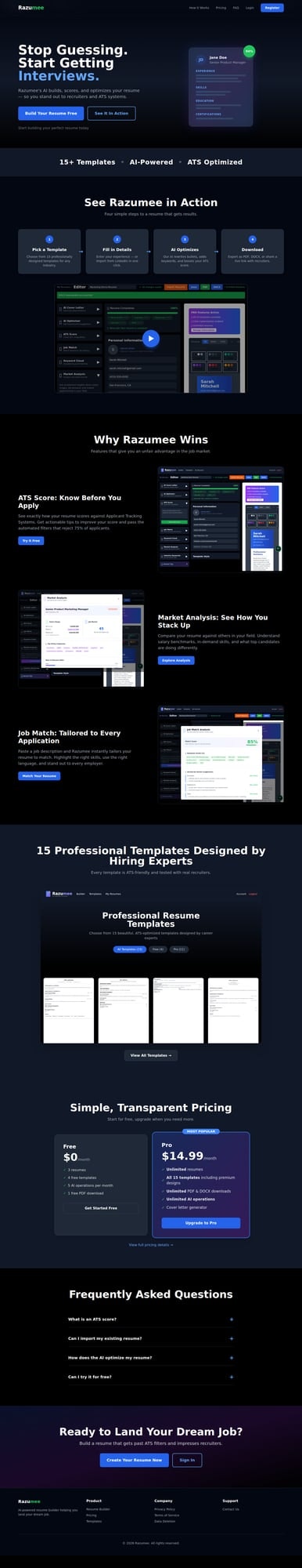 Razumee - Main product screenshot demonstrating key features and user interface
