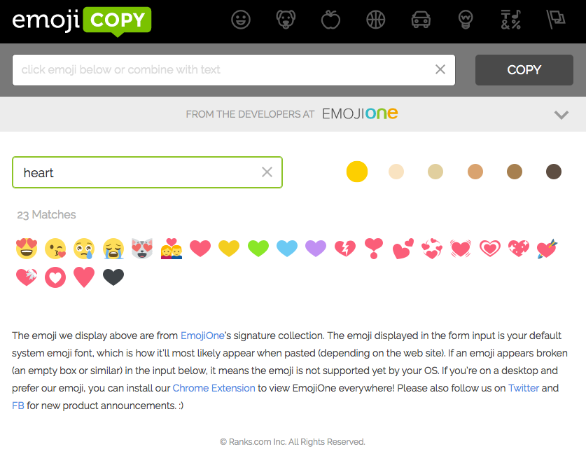 EmojiCopy By EmojiOne - Easier, Searchable, Emoji Copy And Paste ...