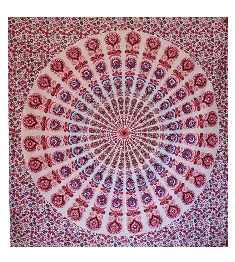 Peacock Mandala Hippie Boho Wall Tapestry