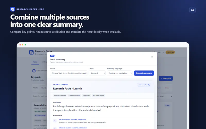 first Chrome tools - Research Packs screenshot 5
