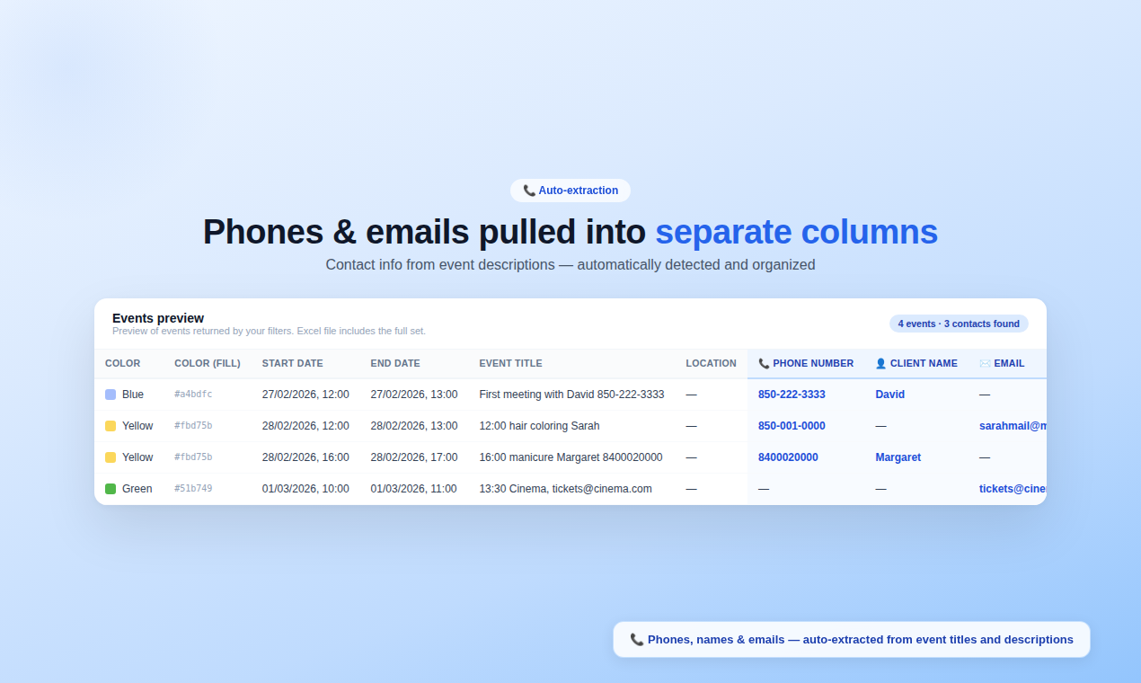 Calendar Export Tool - Screenshot 5 showing product features and functionality
