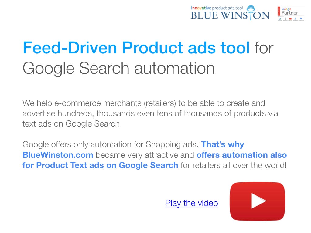 BlueWinston - automatic product ads for e-shop media 3