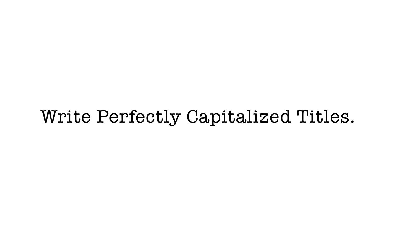 research title capitalization generator