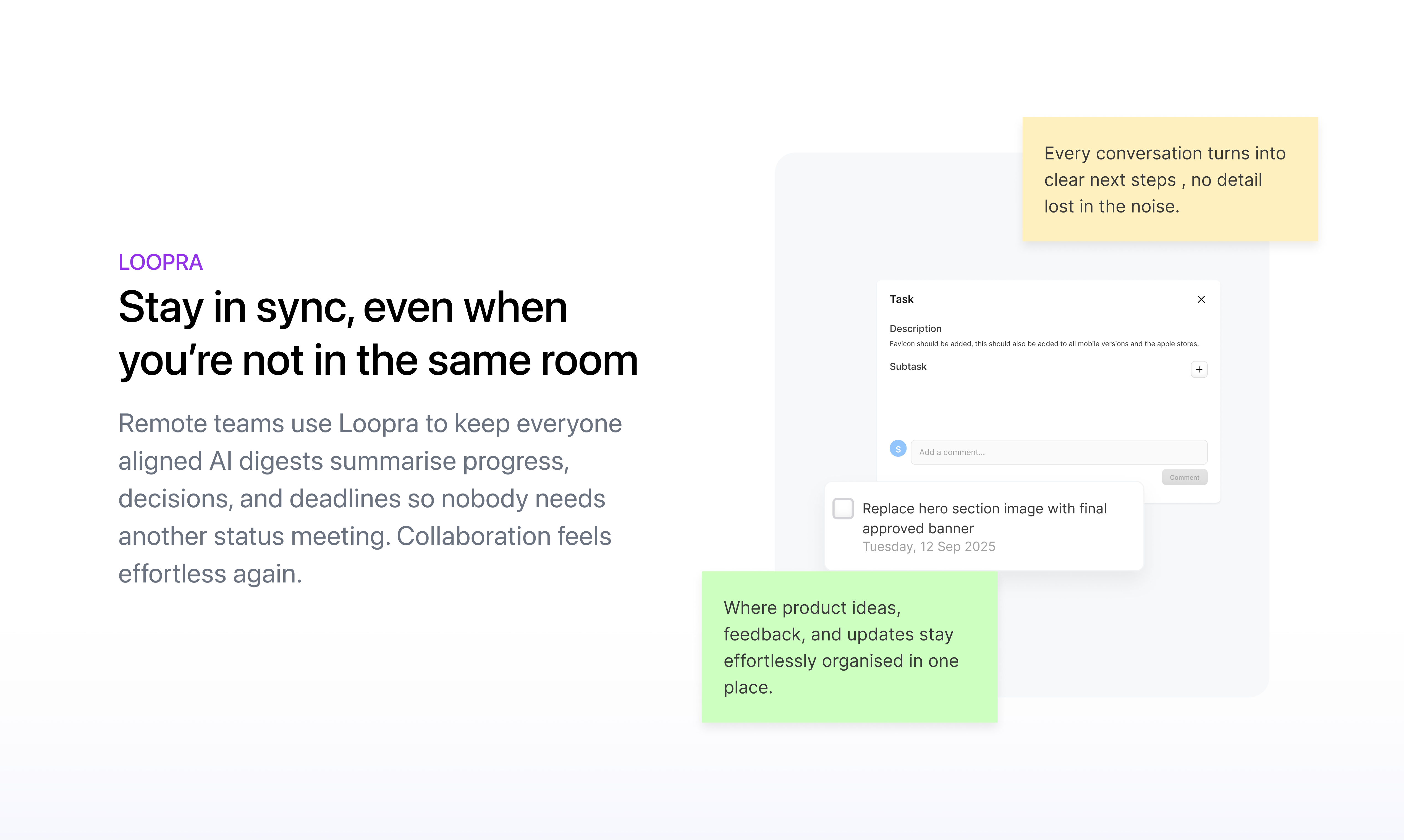 Loopra-MVP - Screenshot 2 showing product features and functionality