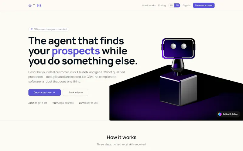 T BIZ — Qualified B2B leads in minutes screenshot 3