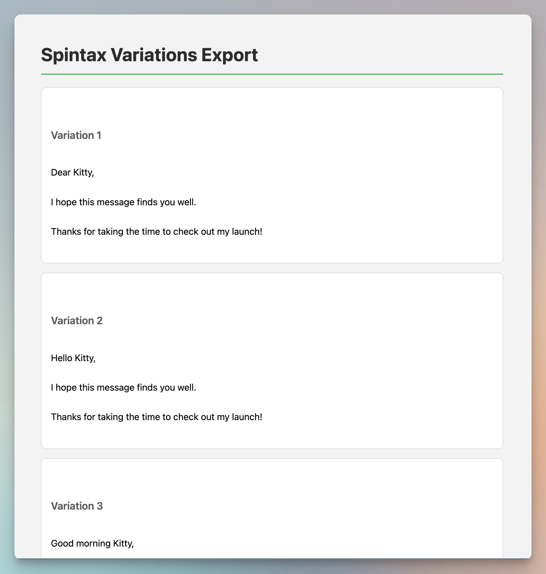 Spintax Studio - 免费的Spintax预览和出口工具出口媒体2
