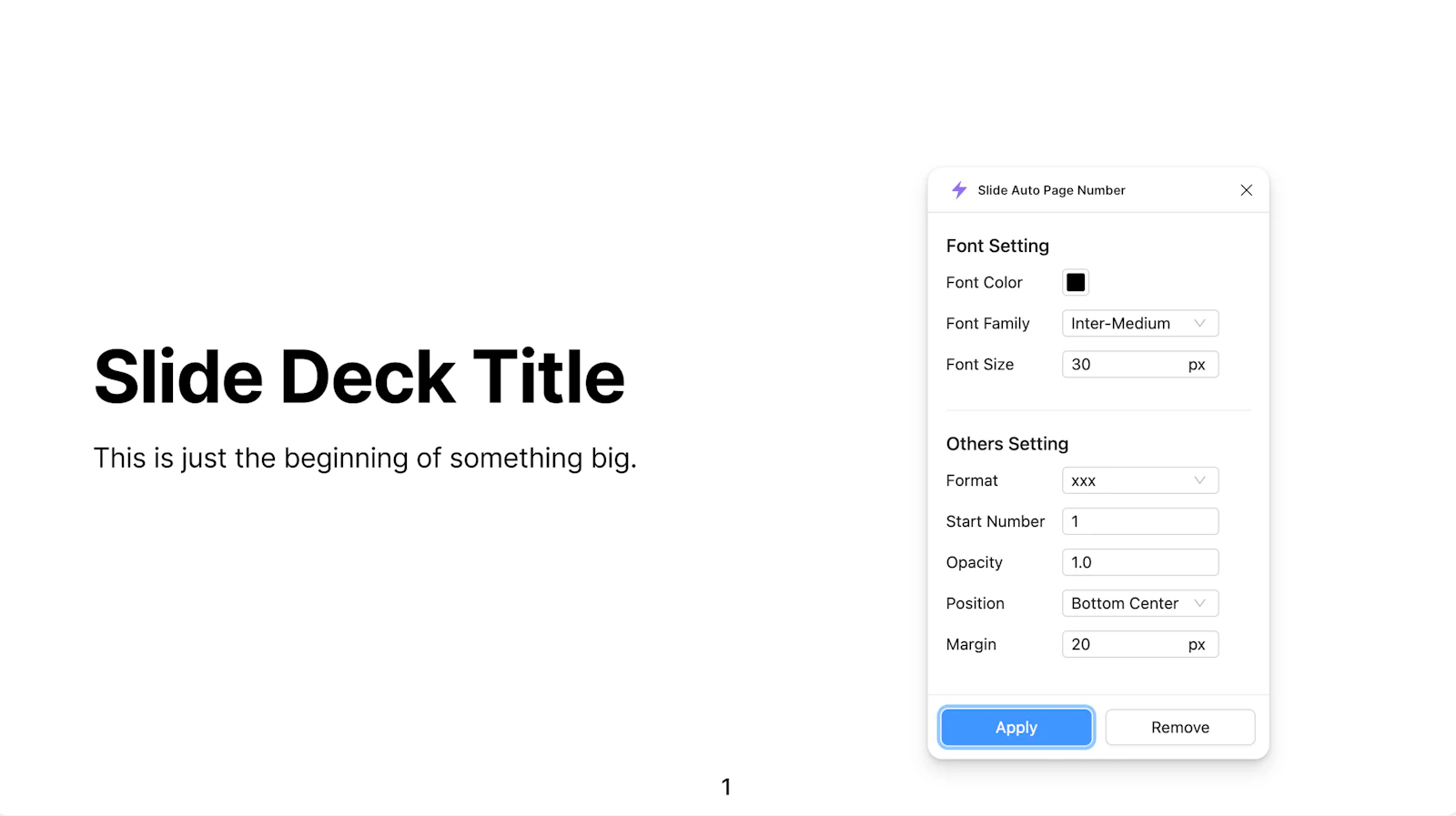 Slide Auto Page Number screenshot 2