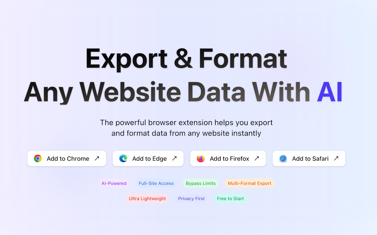 Exforma - AI ile herhangi bir web sitesi verisini dışa aktarın ve biçimlendirin medya 1