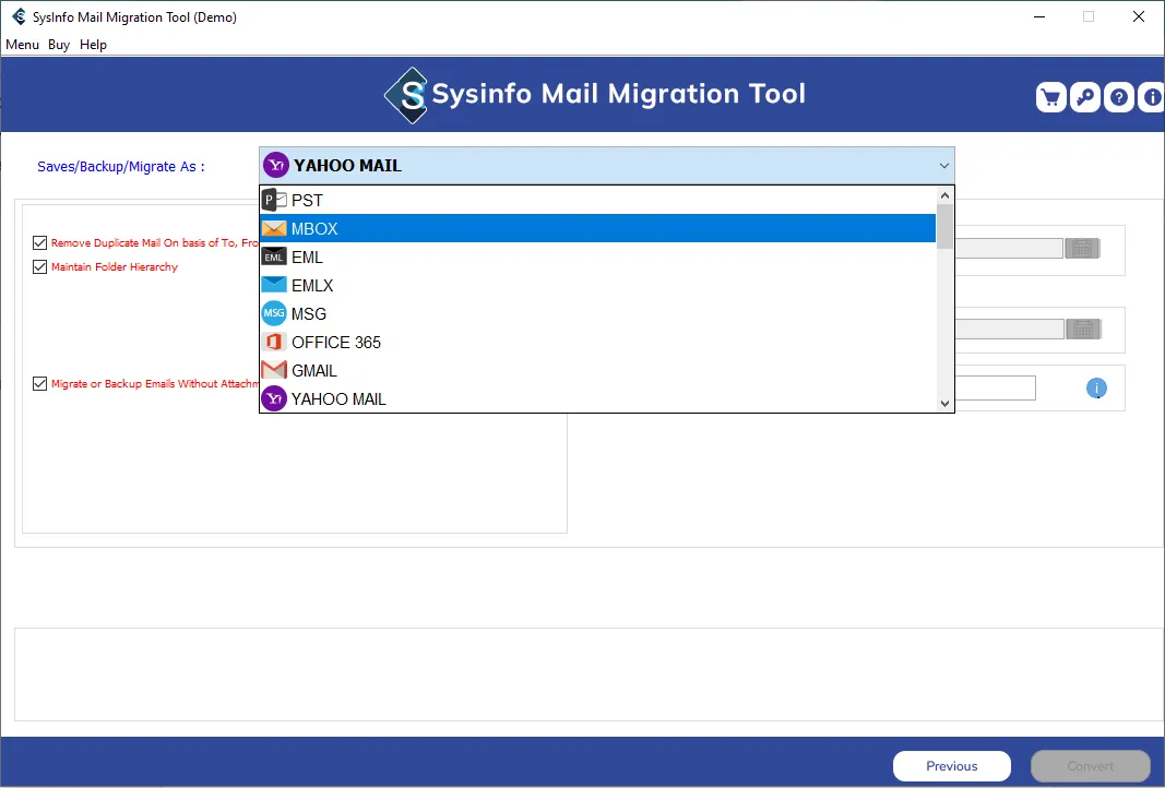 Herramienta de migración de correo de Sysinfo media 2