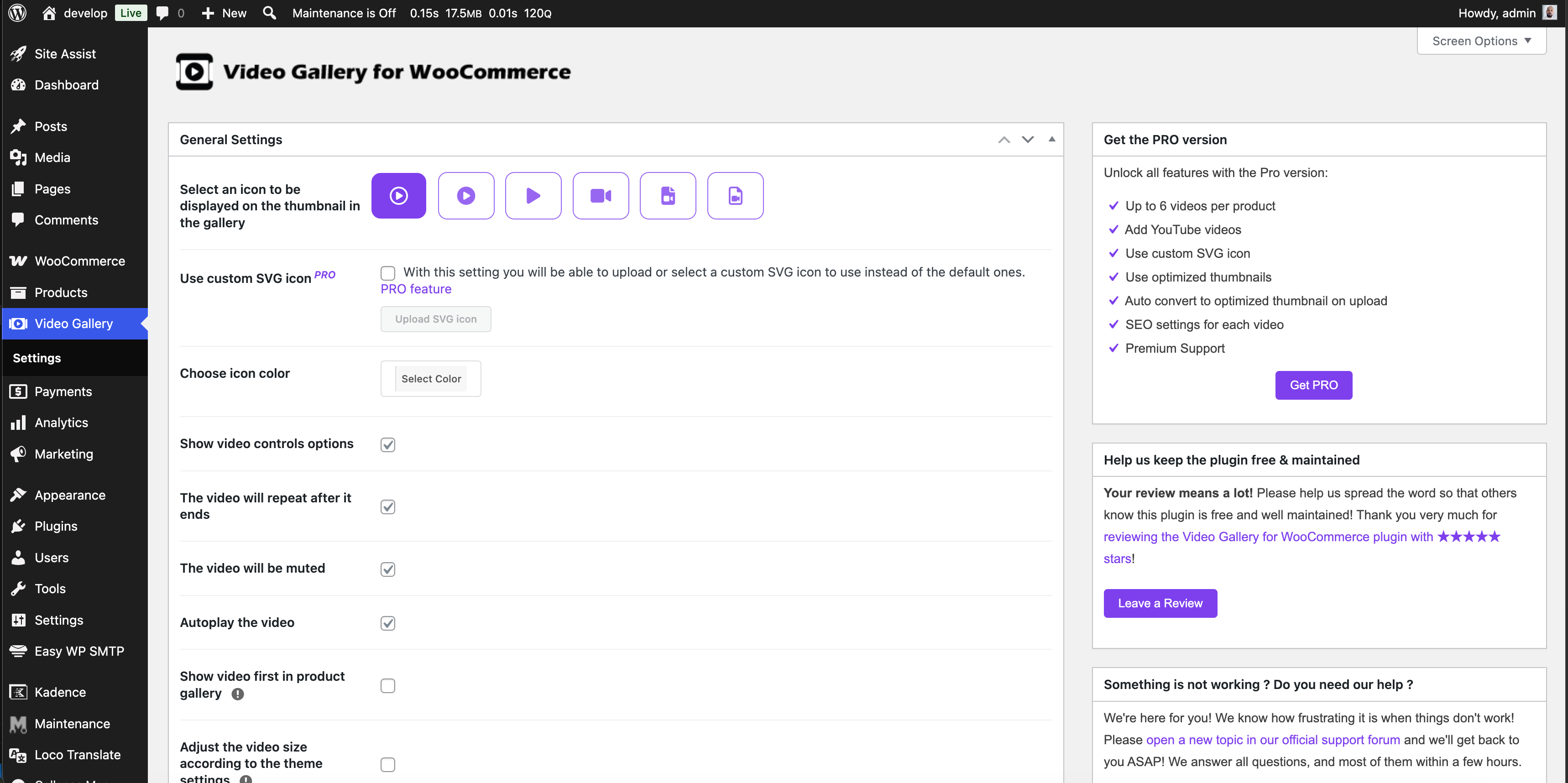 Video Gallery for WooCommerce - Screenshot 2 showing product features and functionality