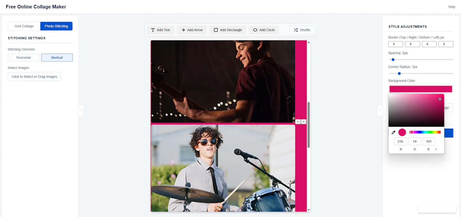 Free Online Collage & Annotation Tool screenshot 1