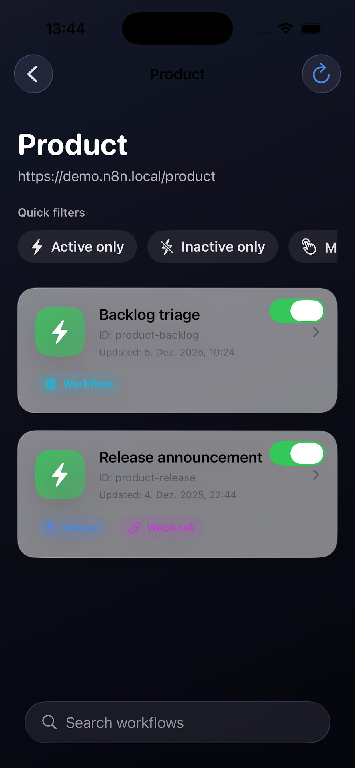 n8remote - Mobile Control for n8n gallery image