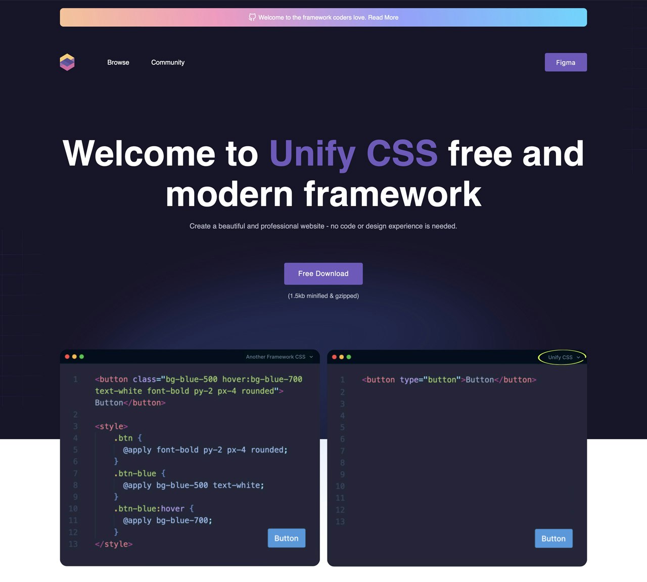 Media Menyatukan rangka kerja CSS - Buat laman web, tiada kod atau pengalaman reka bentuk diperlukan 1