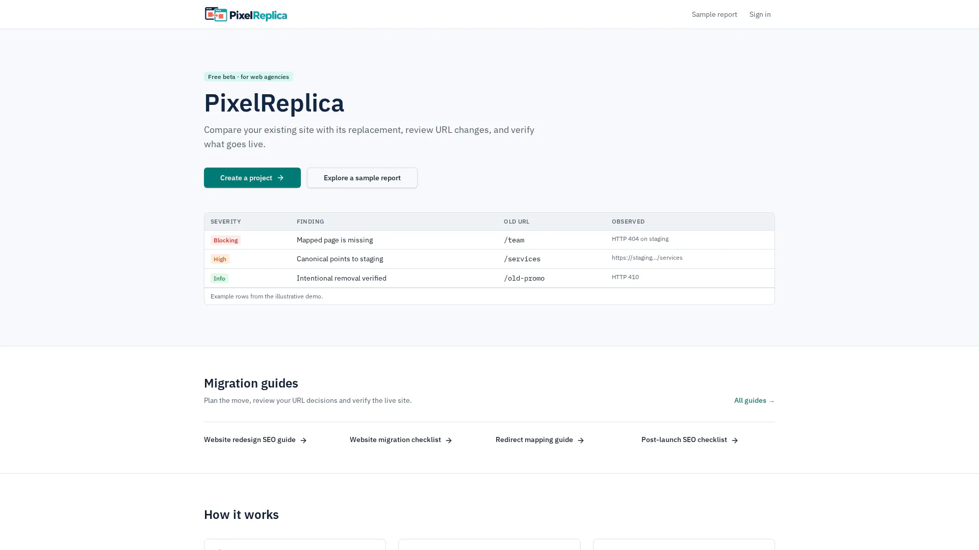 PixelReplica — Website migration checker gallery image